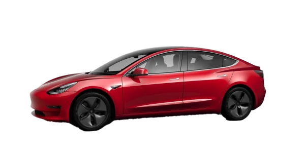 Red Tesla Model 3 Car PNG Transparent