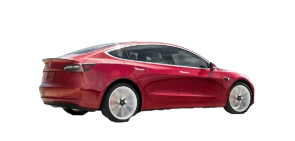 Red Tesla Model 3 Car PNG Transparent Background