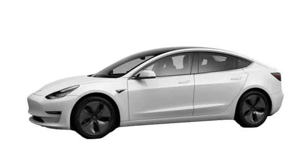 White Tesla Model 3 PNG Transparent Background