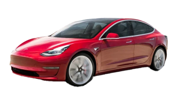 Red Tesla Model 3 Car PNG Transparent