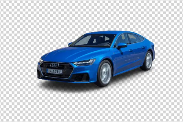 Blue Audi A7 Sportback PNG Transparent Background