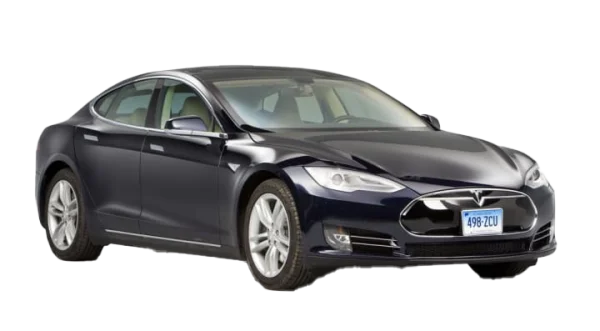 Dark Blue Tesla Model S Car PNG Transparent Background