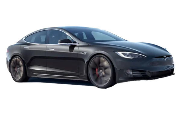 Dark Gray Tesla Model S Car PNG Transparent Background