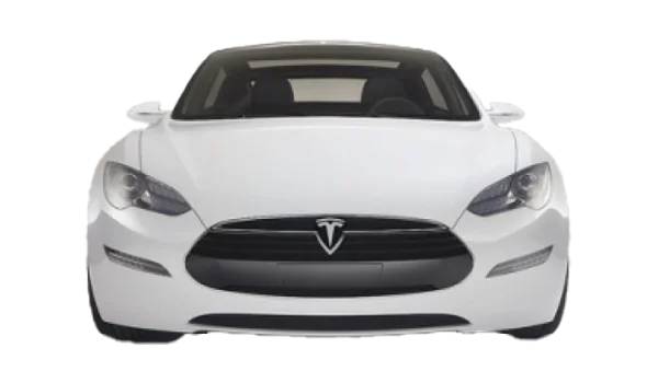 White Tesla Model S Front View PNG Transparent