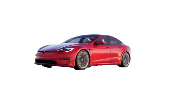 Red Tesla Model S PNG Transparent Background