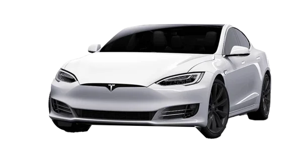 White Tesla Model S Car PNG Transparent Background