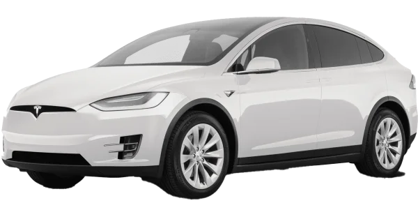 White Tesla Model X PNG Transparent Background