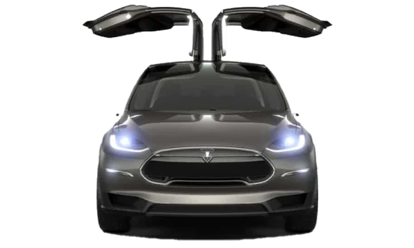 Tesla Model X with Falcon Wing Doors Open PNG Transparent Background