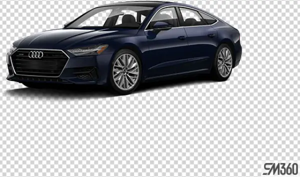Dark Blue Audi A7 Sedan PNG Transparent Background