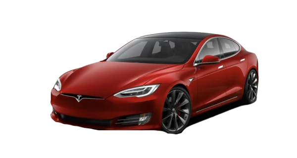 Red Tesla Model S PNG Transparent Background