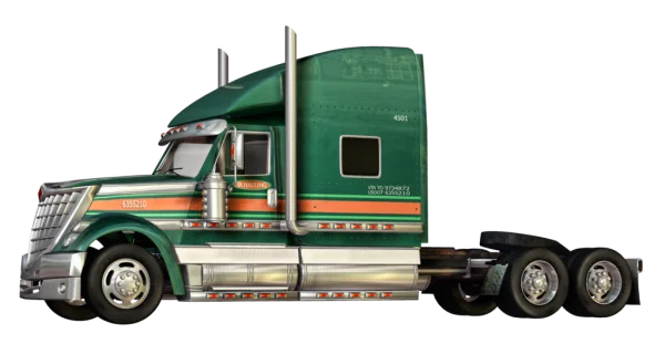 Green Semi Truck PNG Transparent Background