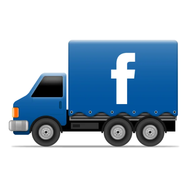 Blue Facebook Delivery Truck PNG Transparent