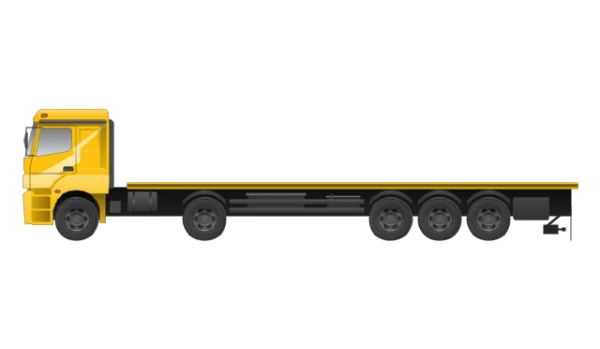 Yellow Flatbed Truck PNG Transparent Background