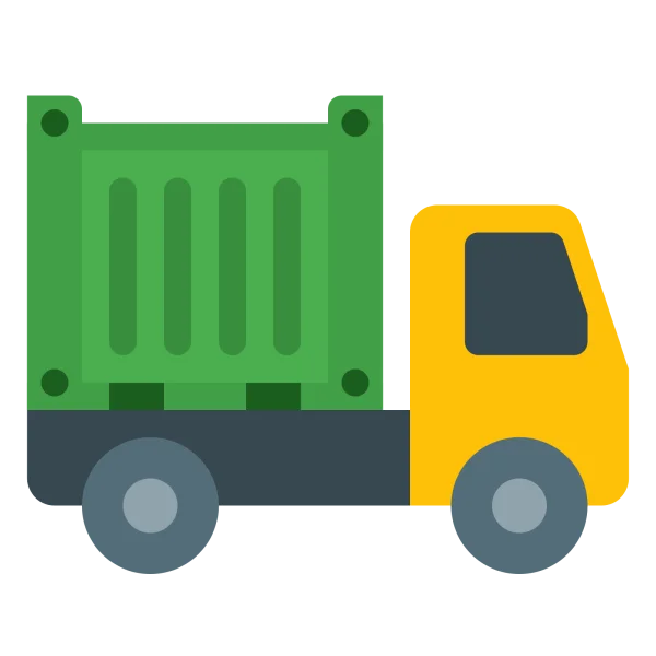 Flat Design Garbage Truck PNG Transparent