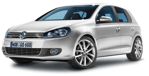 White Volkswagen Golf Car PNG