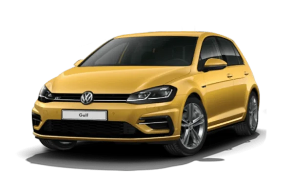 Yellow Volkswagen Golf Car PNG Transparent