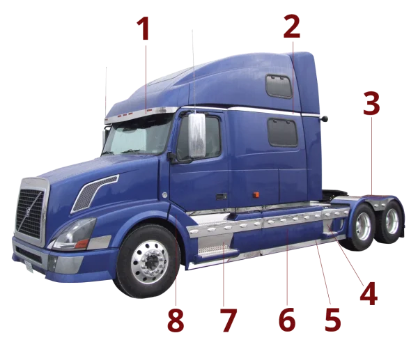 Blue Volvo Semi Truck Transparent PNG