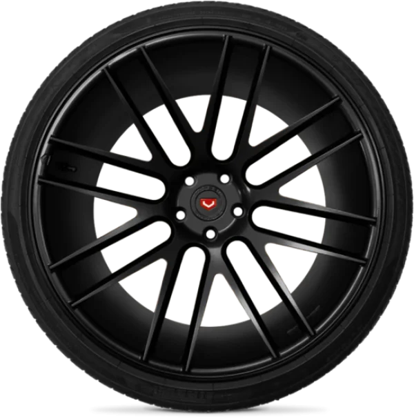 Black Vossen Car Wheel and Tire PNG Transparent Background