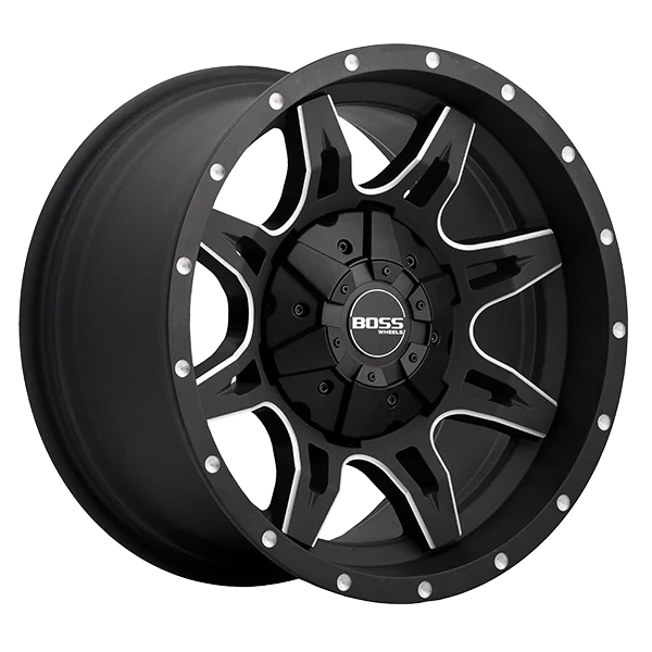Black Boss Wheels Car Rim PNG Transparent Background