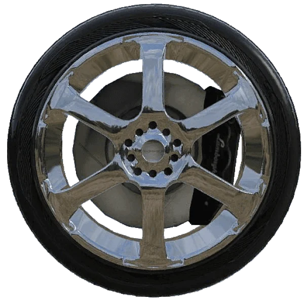 Lamborghini Car Wheel with Chrome Rim PNG