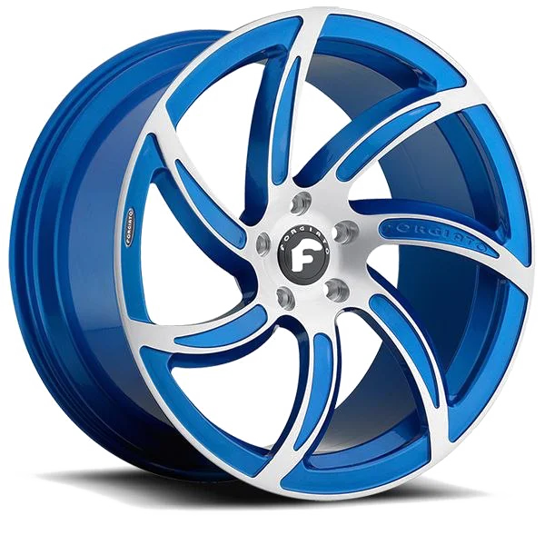 Blue and White Forgiato Wheel PNG Transparent