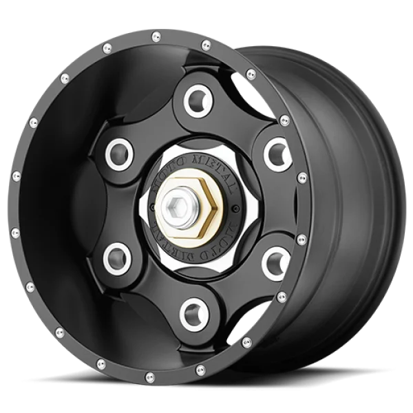 Black Moto Metal Off-Road Wheel PNG Transparent