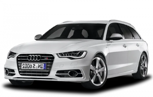 White Audi S6 Avant Car PNG Transparent Background