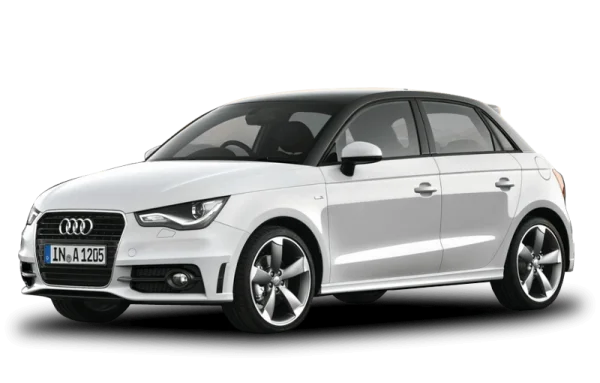 White Audi A1 Car PNG Transparent Background