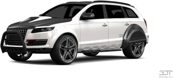 White Modified SUV with Carbon Fiber Accents PNG