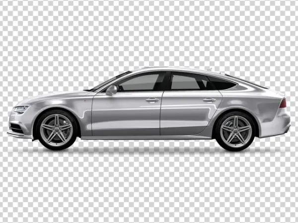 Silver Luxury Car Side View PNG Transparent