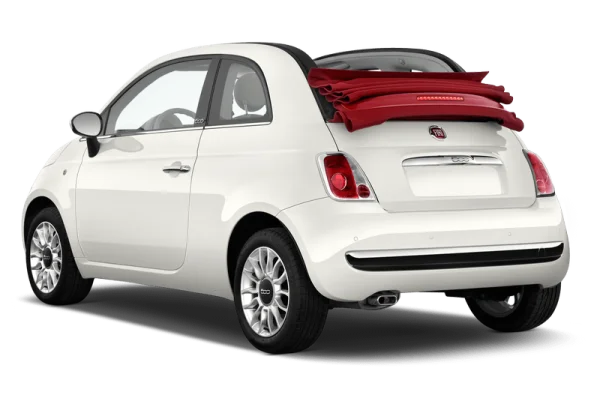 White Fiat 500 Convertible Transparent PNG