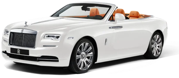 White Rolls-Royce Convertible PNG Transparent Background