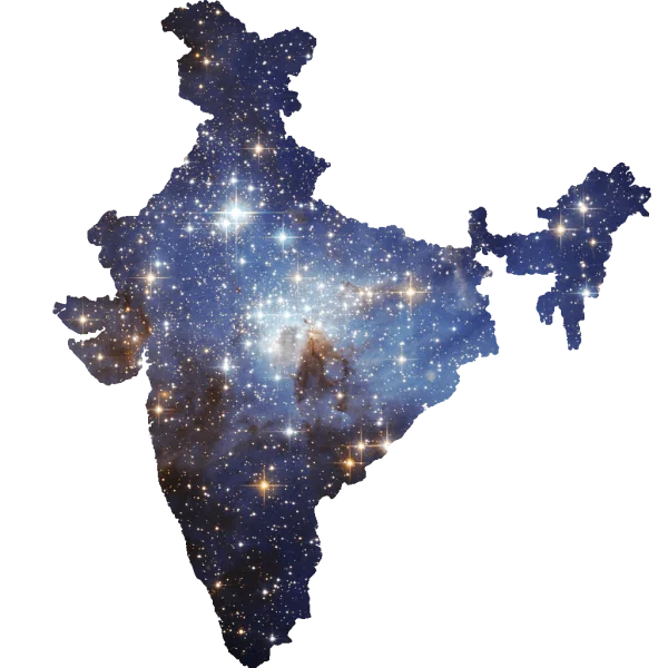 India Map with Galaxy Texture Transparent PNG