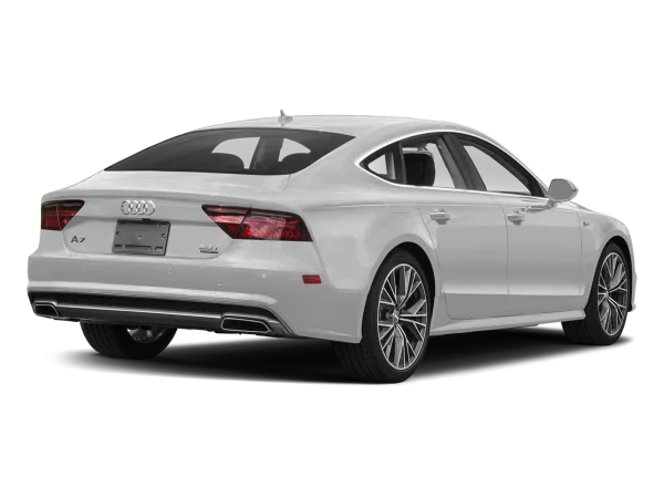 Audi A7 White Car Rear View PNG Transparent Background