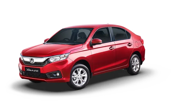 Red Honda Amaze Car PNG Transparent Background