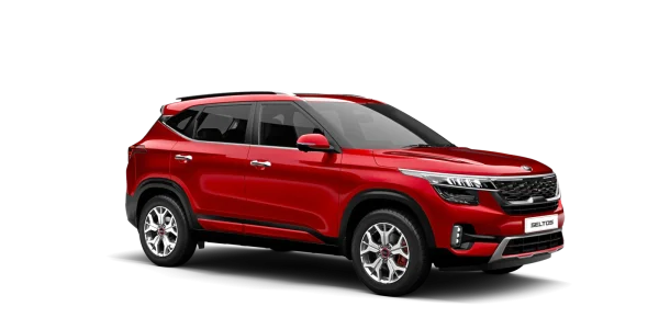 Red Kia Seltos SUV PNG Transparent Background