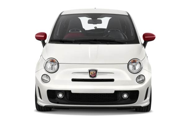 White Fiat Abarth Car Front View PNG