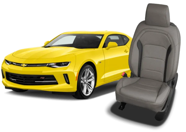 Yellow Chevrolet Camaro and Car Seat PNG Transparent Background