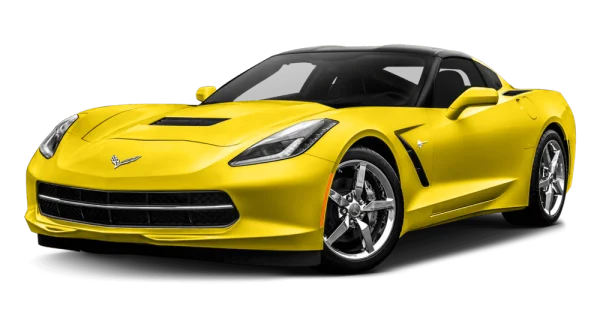 Yellow Chevrolet Corvette Sports Car PNG
