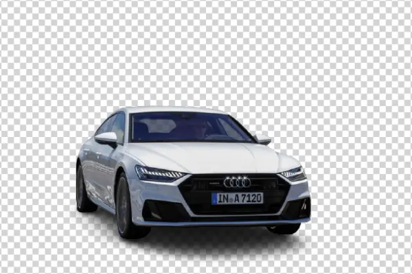 White Audi A7 Sedan PNG Transparent Background