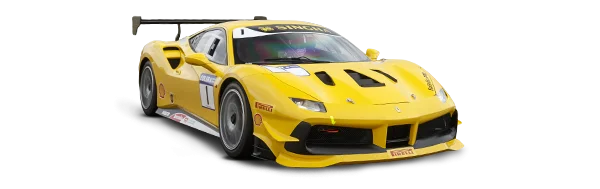 Yellow Ferrari Race Car PNG Transparent Background