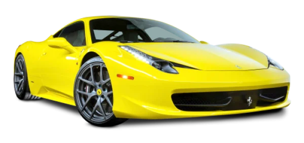 Yellow Ferrari Sports Car PNG Transparent Background