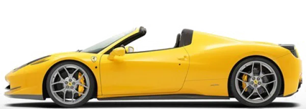 Yellow Ferrari Convertible Car PNG Transparent Background