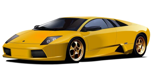 Yellow Luxury Sports Car PNG Transparent Background
