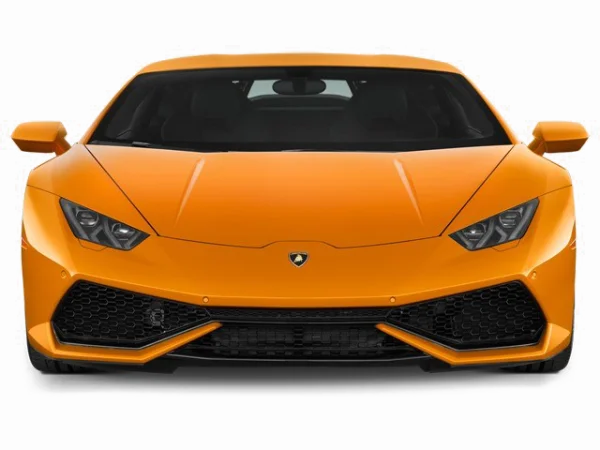 Orange Lamborghini Huracán Front View PNG Transparent