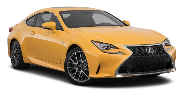 Yellow Lexus RC F Coupe PNG Transparent Background