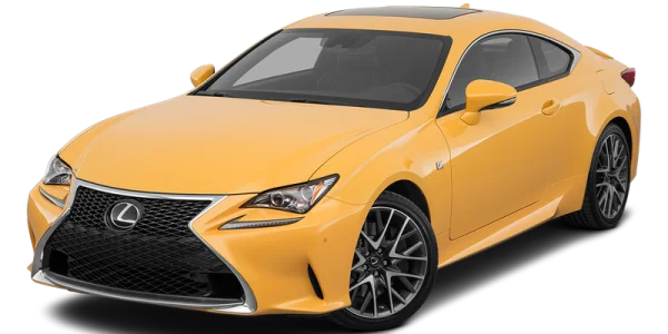 Yellow Lexus RC F Coupe PNG Transparent Background