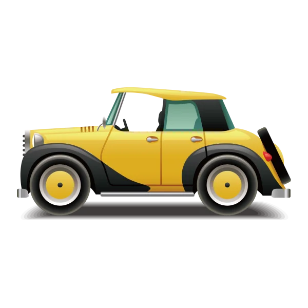 Retro Yellow Car PNG Transparent Background