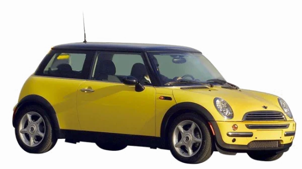 Yellow Mini Cooper Car PNG Transparent Background