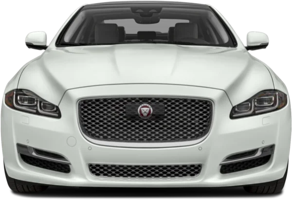 White Jaguar Luxury Car Front View PNG